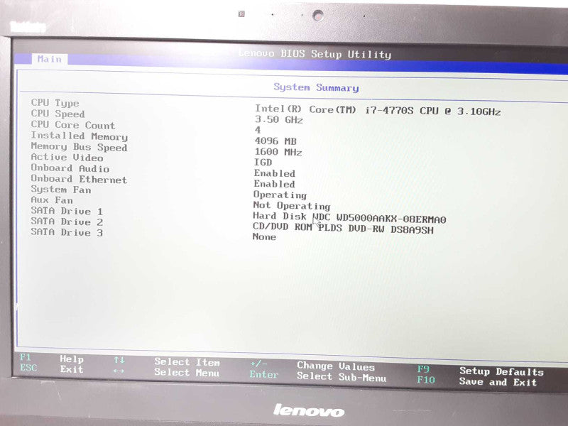 Lenovo ThinkCentre M93z AIO, Core I7-4770S 3.1GHz, 4GB DDR3, 500 GB _