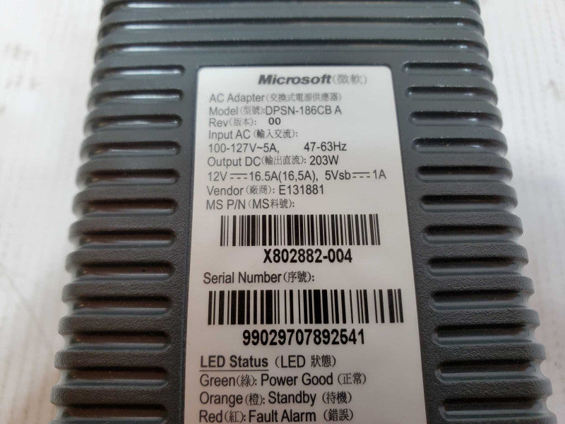 Xbox 360 Microsoft AC Adaptor Official Power Brick 203W DPSN-186CB A & Plug (