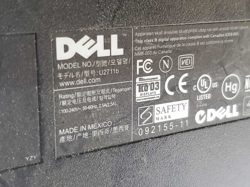 Dell U2711 U2711b) 27\\" UltraSharp Monitor WQHD 2560x1440 Resolution w/ Stand )