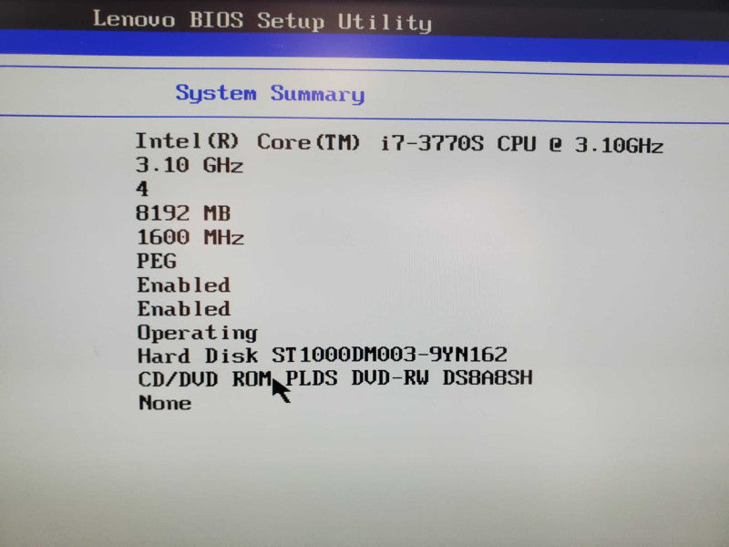 Lenovo ThinkCentre M92z AiO i7-3770S 3.1GHz 8GB DDR3 1TB HDD (Wiped) |