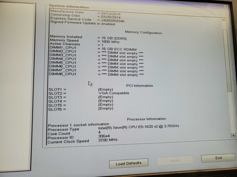 Dell Precision T3610, Xeon E5-1620 v2 @3.7GHz, 16GB DDR3, No GPU, 1xPSU )