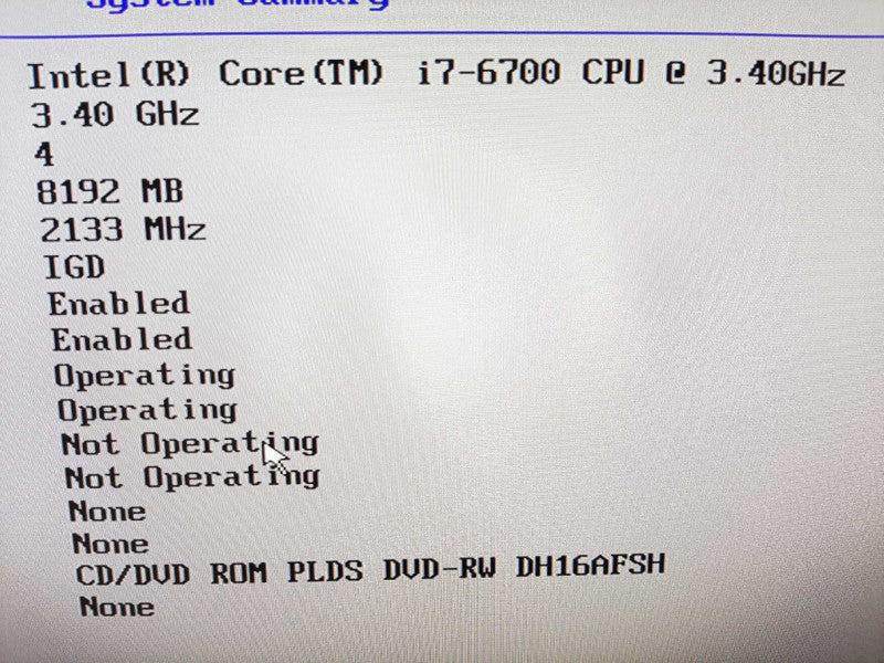 Lenovo ThinkCentre M900, i7-6700 3.4GHz QC/8GB DDR4, NO HDDs ~