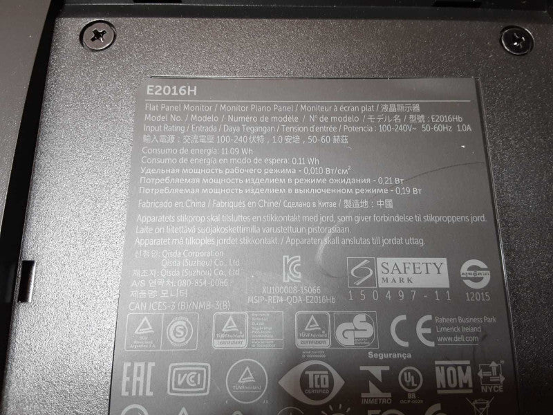 Dell E2016H 20\\" LED LCD Monitor 1600 x 900 1000:1 VGA DP w/ Stand and cables _