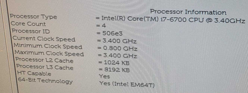 Dell XPS 8900 i7- 6700 3.4GHz 8GB DDR4 RAM NO OS NO HDD $
