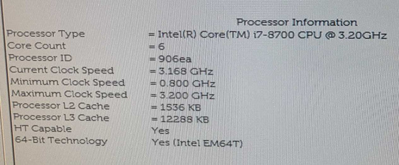 Dell OptiPlex 7060 I7-8700 3.2GHz 4GB DDR4 RAM NO OS NO HDD $