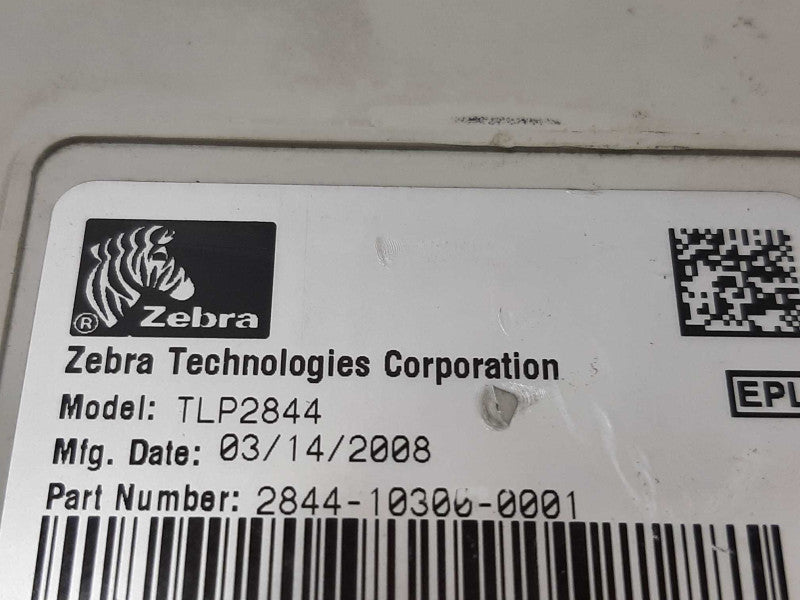 Zebra Desktop Model TLP 2844 Label Thermal Printer USB, TESTED ~