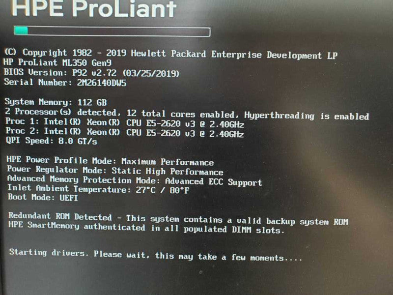 HP ProLiant ML350 Gen 9 2x E5-2620 2.4GHz 16GB DDR4 P440ar Controller |