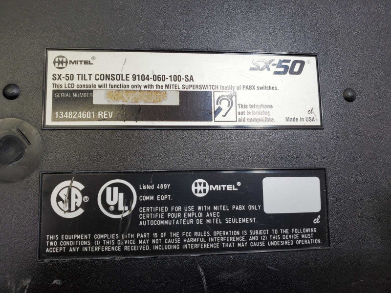 Mitel SX-50 TILT Super Console Phone System 9104-060-100-SA AS-IS )