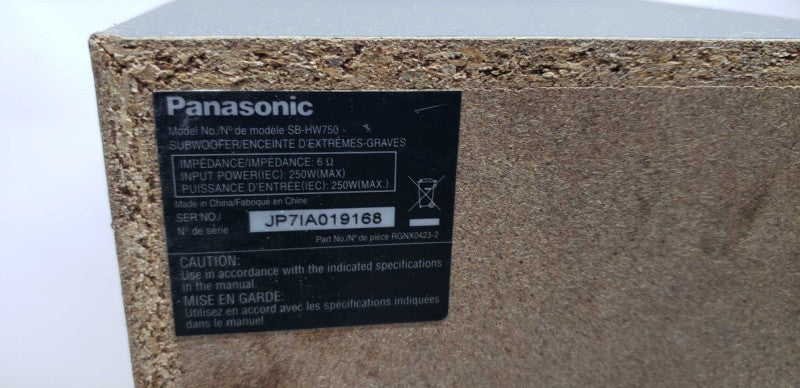 Panasonic SB-HW750 subwoofer / tested good and working #