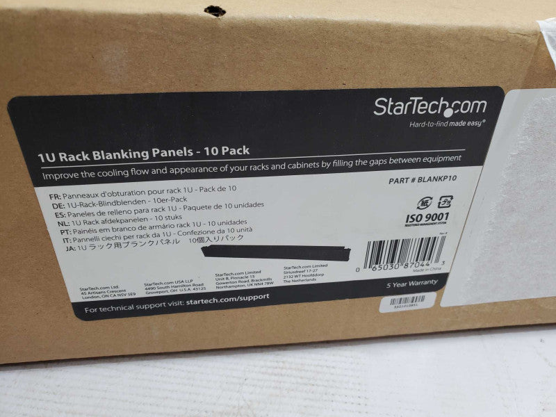 StarTech.com 1U Blanking Panels - Tool Less Blank Rack Panels 10 Pack  )