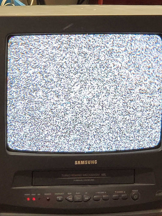 Vintage Samsung CXJ1331 CRT VHS VHF Combo Television 2000_ Power-on tested )