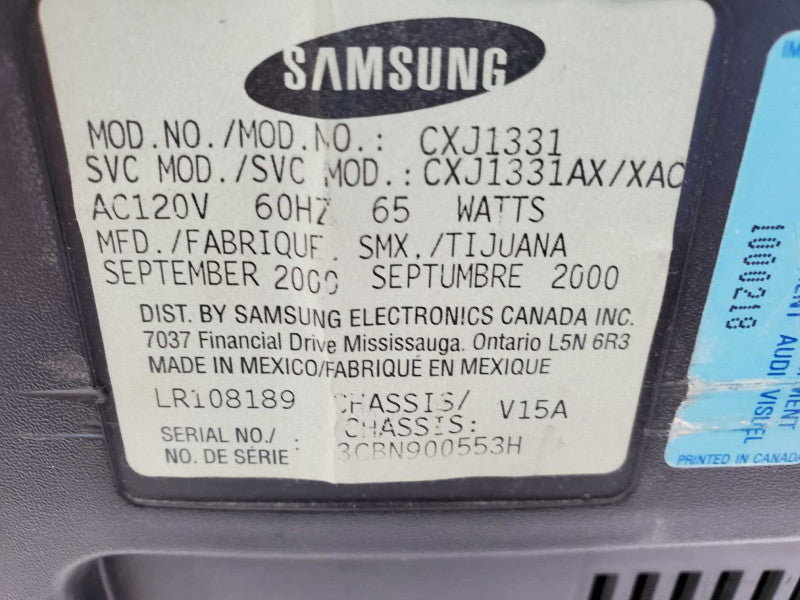 Vintage Samsung CXJ1331 CRT VHS VHF Combo Television 2000_ Power-on tested )