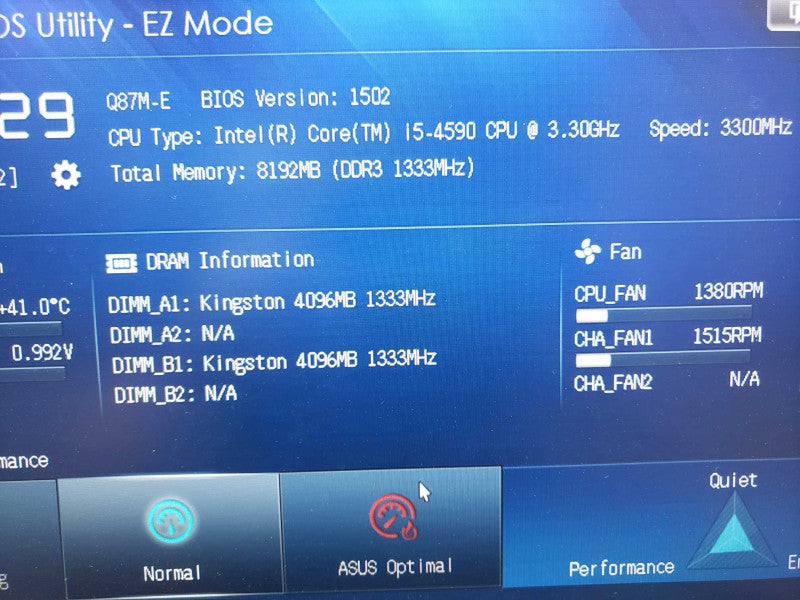 Custom PC ASUS Q87M-E i5-4590@3.3GHz 8GB DDR4 No HDD READ [