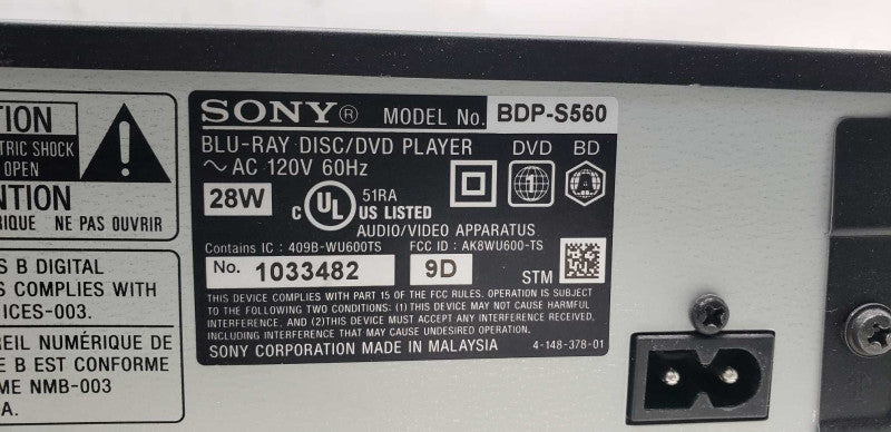 Sony BDP-S560 Blu-Ray Disc/DVD Player - Black #