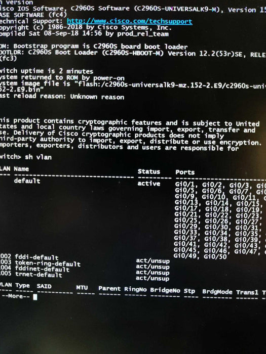 Cisco WS-C2960S-48TS-S 2960 Series 48 Port Gigabit Managed FACTORY RESET ~