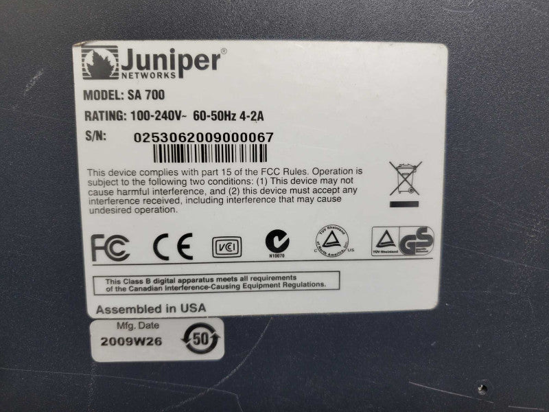 Juniper SA 700 VPN Secure Remote Access Appliance )