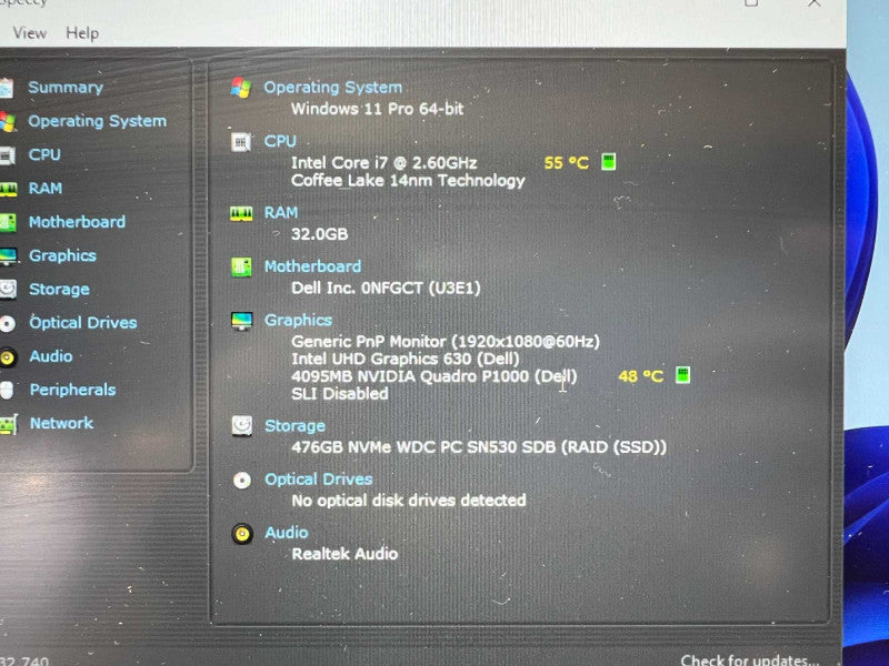 DELL Precision 5530 with i7-8850H CPU 32GB RAM 512GB SSD Storage  -
