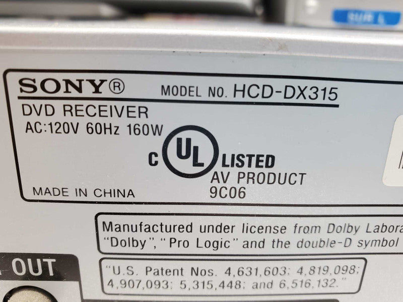 Sony HCD-DX315 Home Theater Receiver w/ Speakers Set & Cables & Remote )