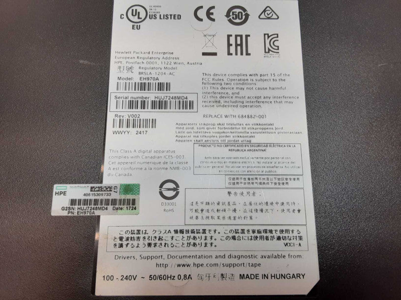 HP LTO-6 Ultrium 6250 684882-001 EH970A External SAS Tape Drive, SEE _