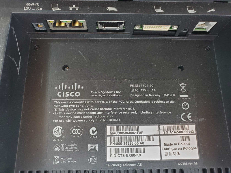 Cisco CTS-EX60-K9 EX60 TelePresence Video Conference System (