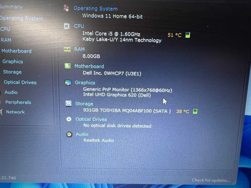 DELL Inspiron 3583 with i5-8265U CPU 8GB RAM & 1TB HardDrive Storage  -