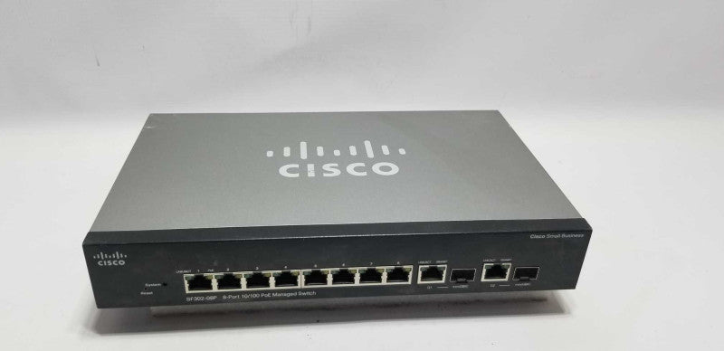 Cisco SF302-08PP 8-Port 10/100 PoE+ Managed Switch SF302-08PPv=