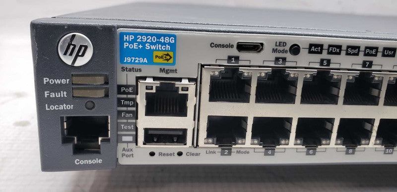 HP 2920-48G PoE+ Switch J9729A / factory reset #