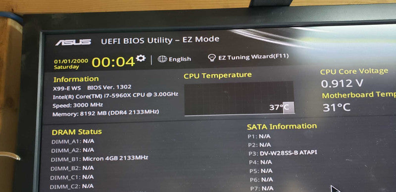 custom PC I7-5960X @ 3.00ghz / 8gb ram ddr4 / X99-E WS motherboard #