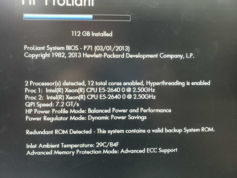 HP ProLiant DL360 G7 2x Xeon E5-2640@2.5GHz 112GB ECC DDR3 SmartArray P420i [