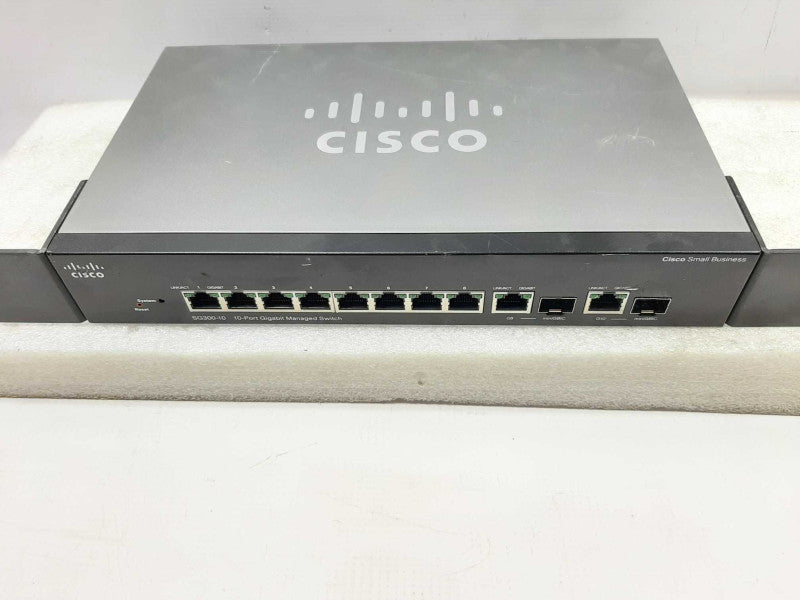 Cisco SG300-10 10-Port Gigabit Managed Network Switch No AC Adapter ~