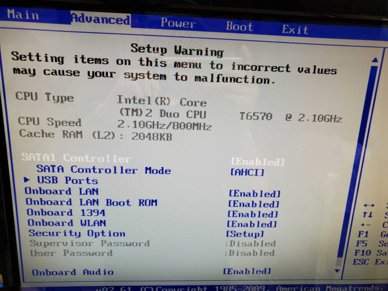 HP TouchSmart 9100 23\\" Core 2 Duo T6570 @2.10GHz 4GB DDR3 250G HDD )