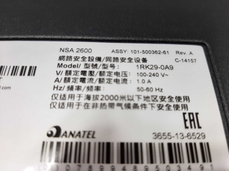 Dell SonicWALL NSA 2600 Network Security Appliance ~