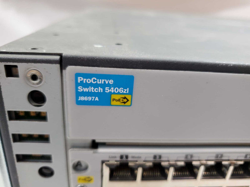 HP ProCurve Switch 5406zl J8697A w/ Modules 6x J8702A 2x J8712A Power )