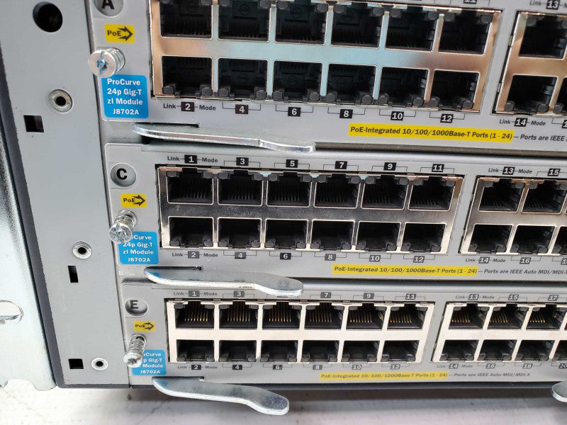 HP ProCurve Switch 5406zl J8697A w/ Modules 6x J8702A 2x J8712A Power )