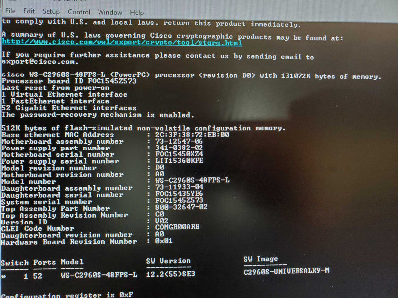 Cisco WS-C2960S-48FPS-L Catalyst 2960-S 48-Port PoE+ Network Switch (