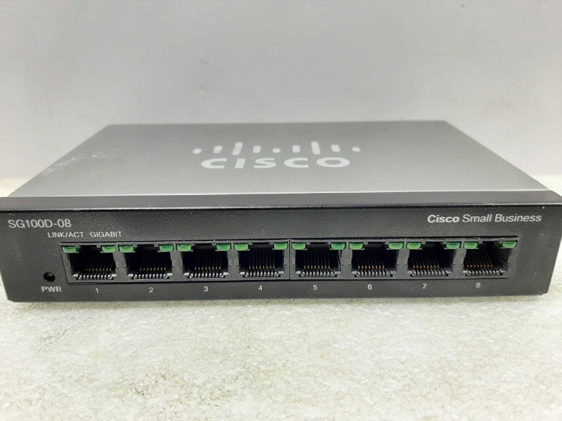 Cisco SG100D-08P 8-Port PoE Gigabit Desktop Business Network Switch NO AC ADAP ~