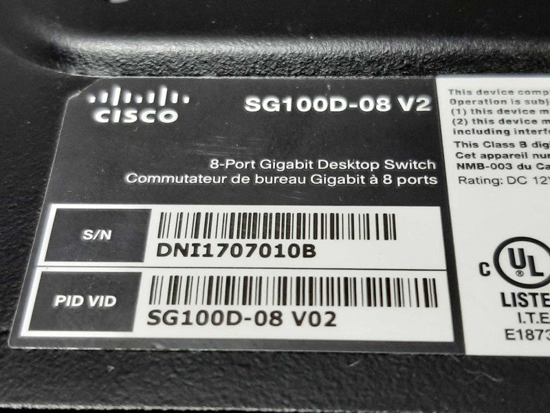 Cisco SG100D-08P 8-Port PoE Gigabit Desktop Business Network Switch NO AC ADAP ~
