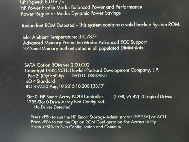 HP ProLiant DL380P G8 2x Xeon E5-2670@2.6GHz 32GB ECC DDR3 RAID P420i No HDD [