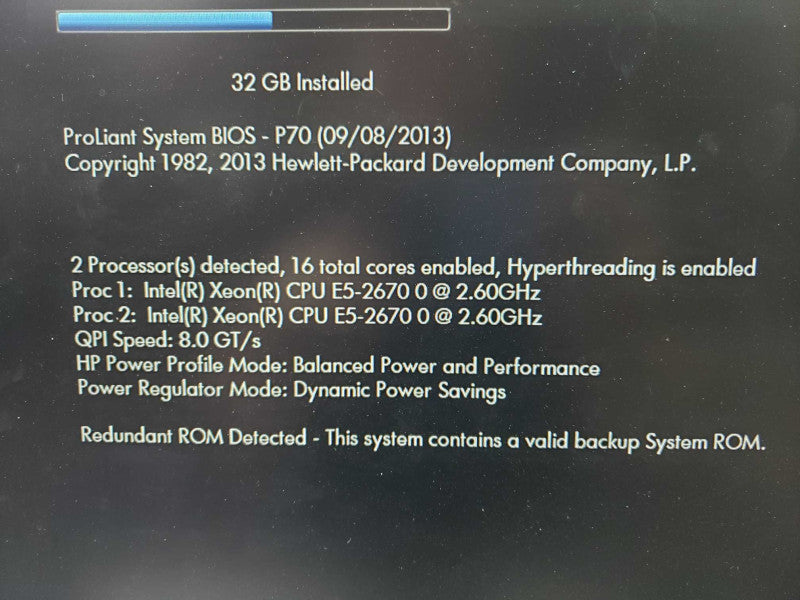 HP ProLiant DL380P G8 2x Xeon E5-2670@2.6GHz 32GB ECC DDR3 RAID P420i No HDD [
