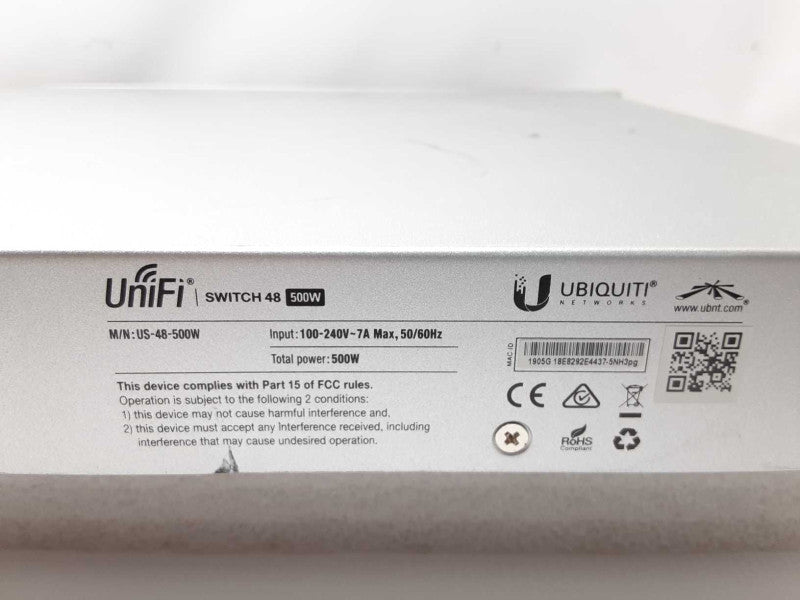 Ubiquiti Networks Unifi 48-Port Ethernet Switch US-48-500W -For Parts, Read _