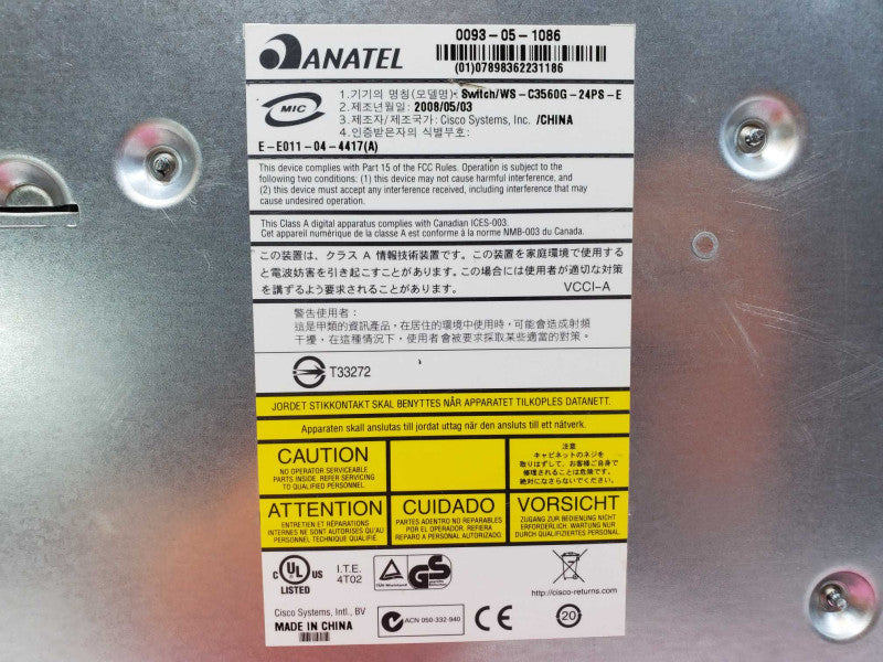 CISCO WS-C3560G-24PS-E Catalyst 3560 24 10/100/1000T PoE + (