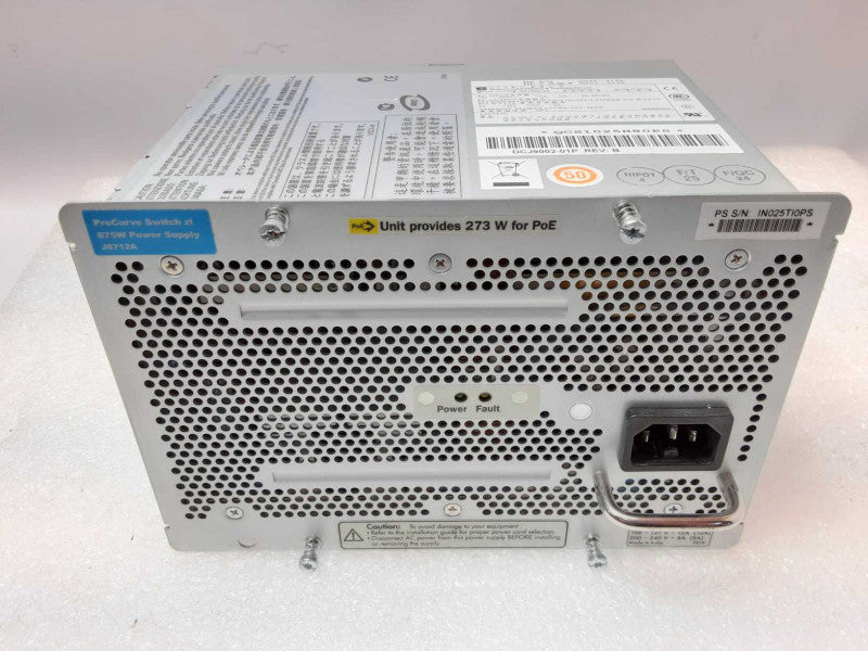 HP Procurve J8712A 875W PSU Power Supply for 5400zl ZL Switch _