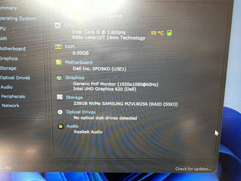 DELL Latitude i5-8365U CPU 8GB RAM & 256GB SSD Storage  -