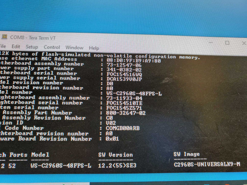 Cisco WS-C2960S-48FPS-L 48-Port PoE+ 4x SPF Network Switch w/ Stack_Rest )