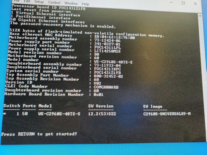 Cisco Catalyst 2960S WS-C2960S-48TS-S V02 Gigabit Managed Switch _ Reset )