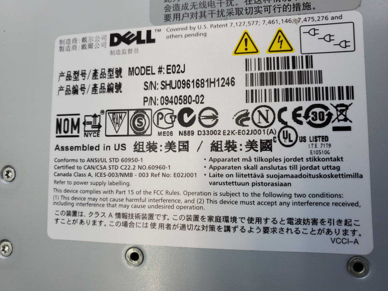 Dell E02J Equalogic PS6500 36x 35\\" Bays No control module No HDD 1x PSU )