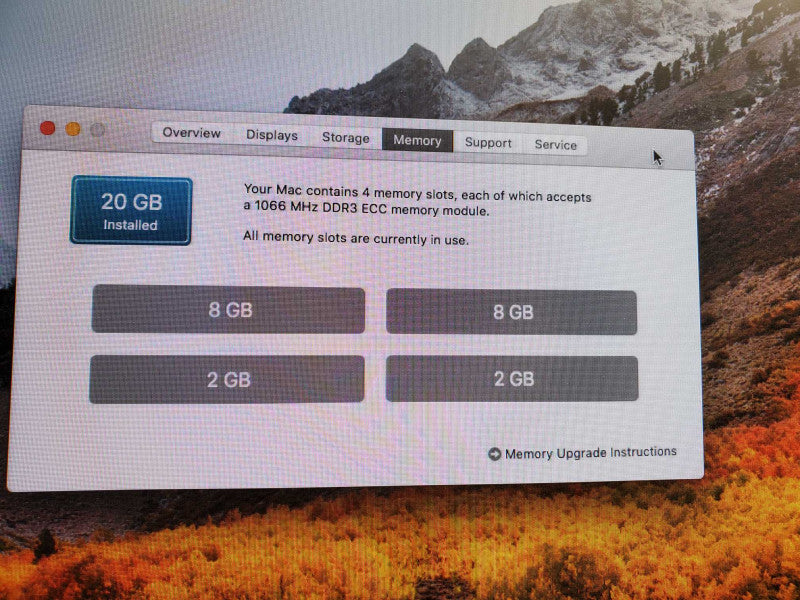 Apple Mac Pro A1289 Mid-2010 Q.Core Xeon W3530 @2.8GHz 20GB DDR3 HD 5770  )