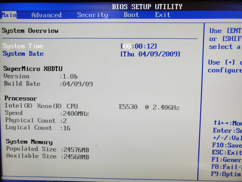 Supermicro X8DTU 1U Server 2x PSU, E5530 2.4GHz 24GB DDR3 AOC-USAS-S4i RAID |