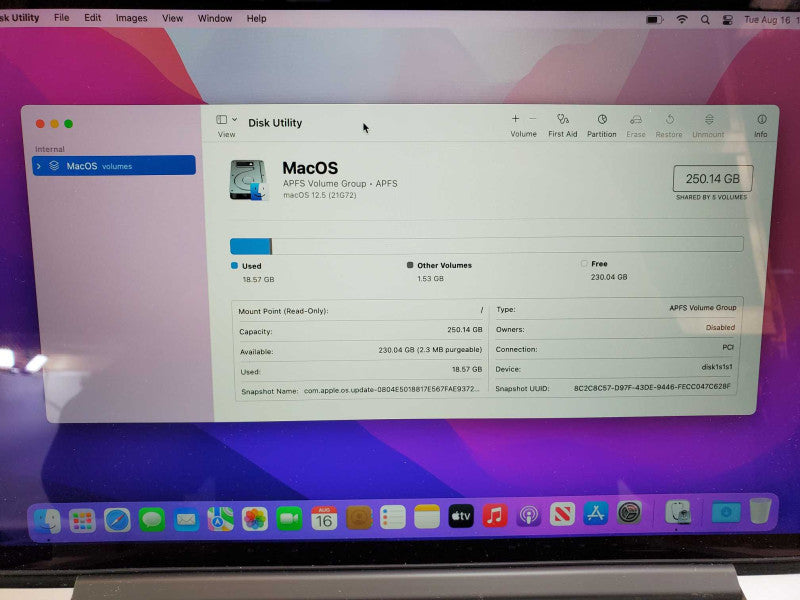 Apple MacBook Pro 13\\" RETINA Early 2015 i5-5257U@2.7 GHz 16GB DDR3 250 SSD (
