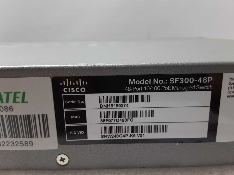 Cisco SF300-48P SRW248G4P-K9 48-Port 10/100 PoE Managed Switch _